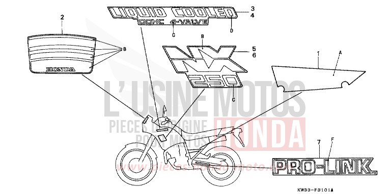 RAYURE/MARQUE de Dominator 250 URBAN GREEN (G120) 1988